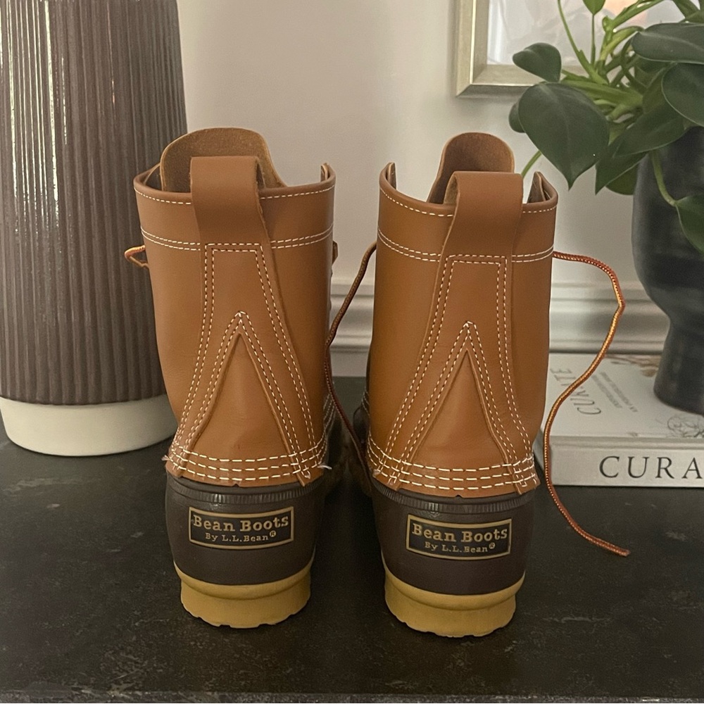 New L.L. Bean Men’s 8” Bean Boots Made in USA Size 8 Duck Boots Leather LL Bean - Picture 2 of 6